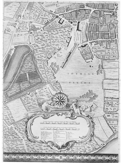 A Map of Tothill Fields, London, 1746 by John Rocque